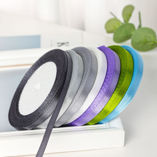 0.6cm satin ribbon for DIY bows, hair accessories, and wedding floral wrapping