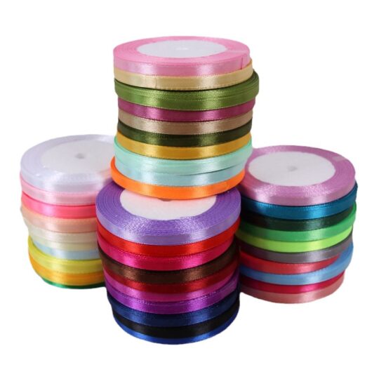 0.6cm satin ribbon for DIY bows, hair accessories, and wedding floral wrapping