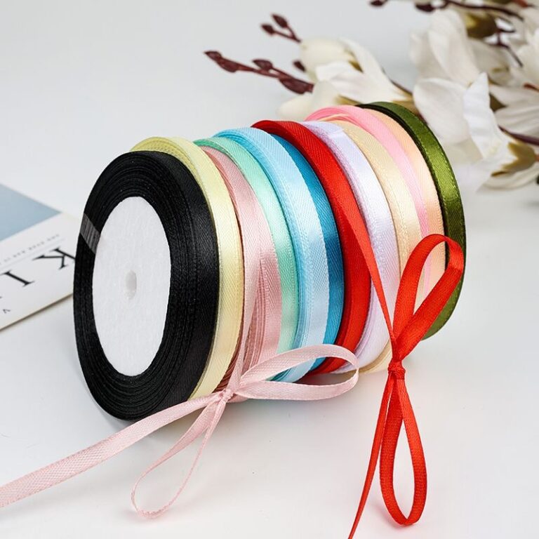 0.6cm satin ribbon for DIY bows, hair accessories, and wedding floral wrapping