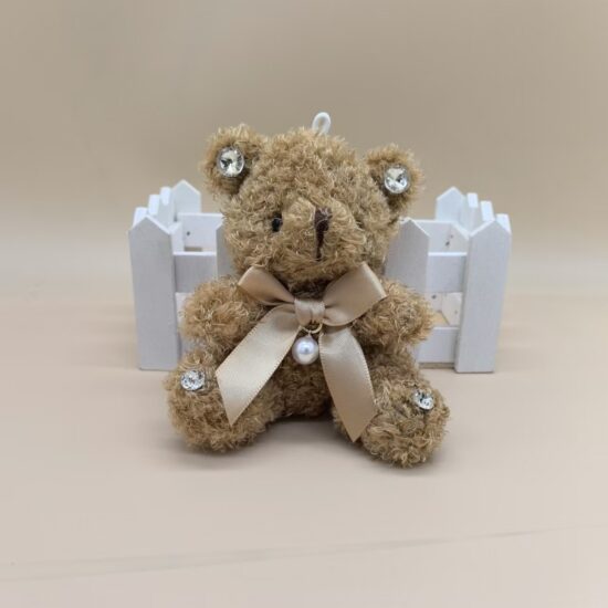 10 cm Mini Bouquet Teddy Bear Keychain – Sitting Plush Gift Toy