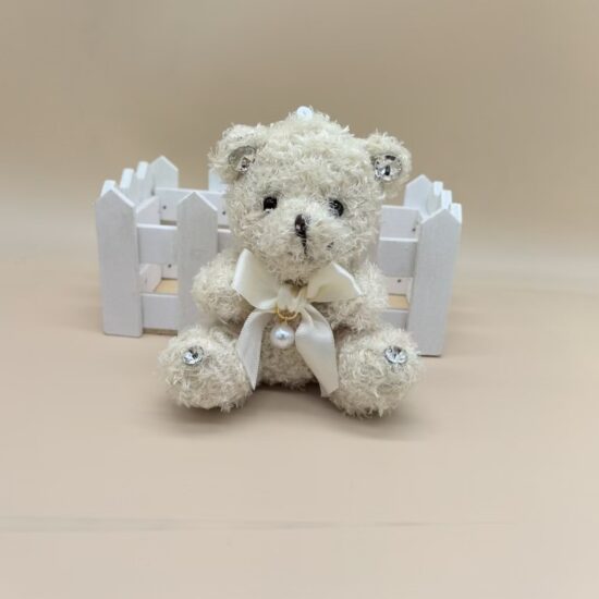 10 cm Mini Bouquet Teddy Bear Keychain – Sitting Plush Gift Toy