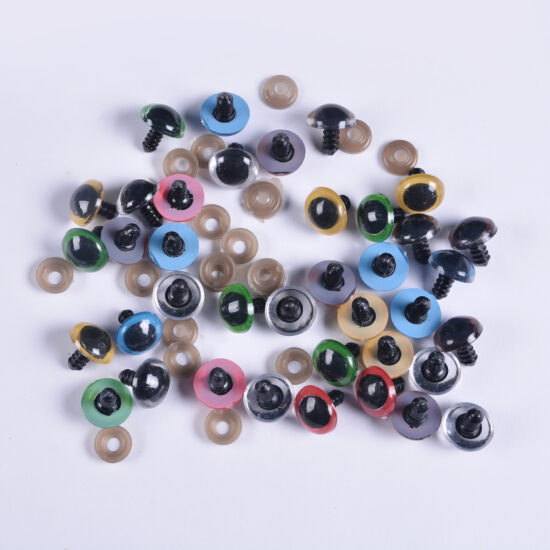 100pcs Black Crystal Eyes with Washers for Plush Toys, Teddy Bears and Dolls