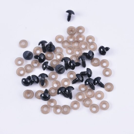 100pcs Black Crystal Eyes with Washers for Plush Toys, Teddy Bears and Dolls