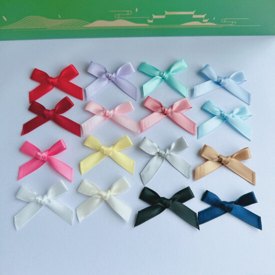 1cm satin ribbon bows hand-tied for garments and DIY accessories