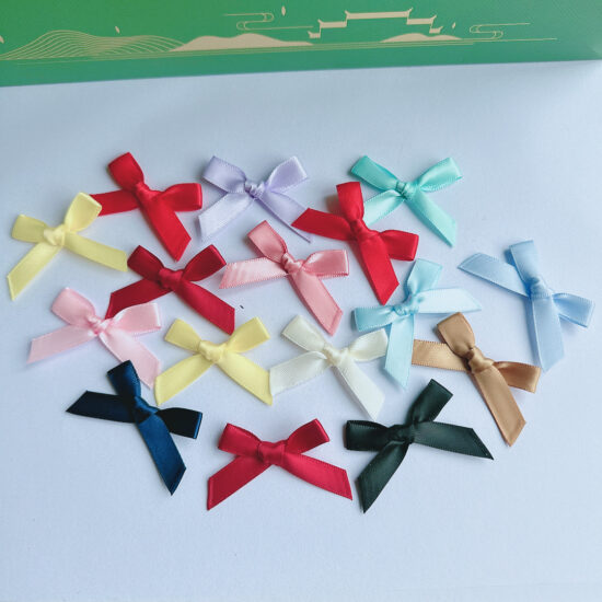 1cm satin ribbon bows hand-tied for garments and DIY accessories