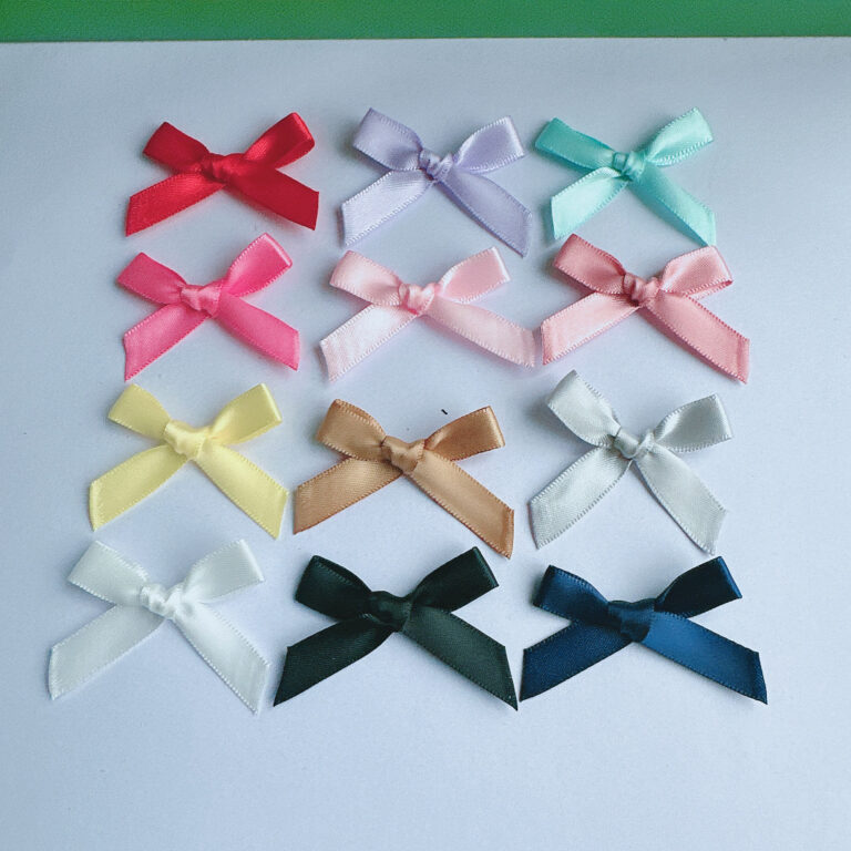 1cm satin ribbon bows hand-tied for garments and DIY accessories