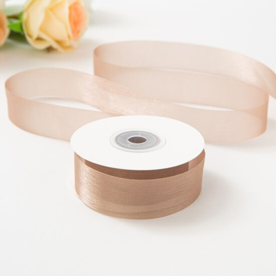 2.5cm milk silk organza ribbon for gift packaging and floral bow making