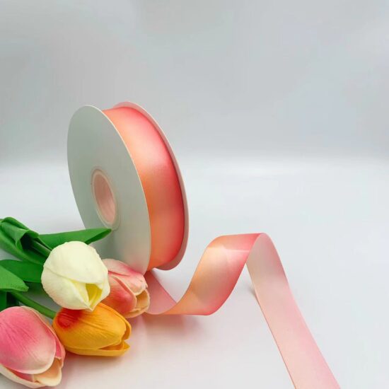 2.5cm two-tone gradient satin ribbon for DIY hair bows and gift wrapping

