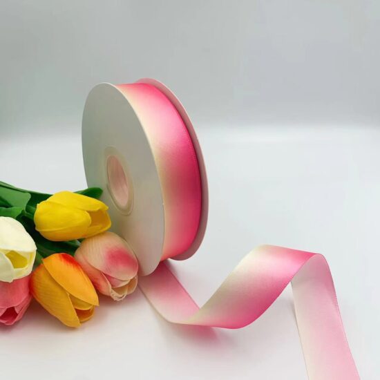 2.5cm two-tone gradient satin ribbon for DIY hair bows and gift wrapping

