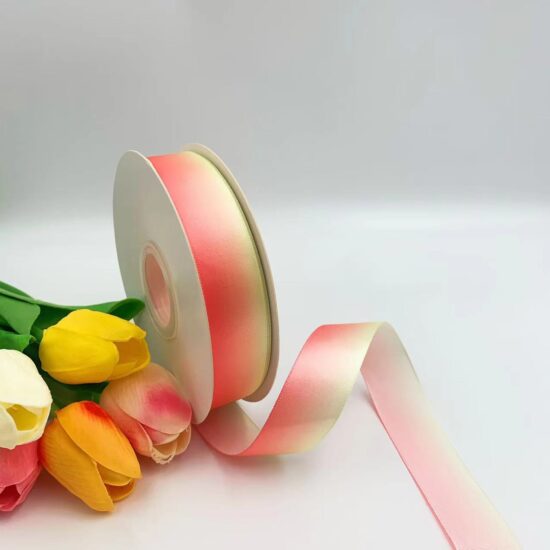2.5cm two-tone gradient satin ribbon for DIY hair bows and gift wrapping

