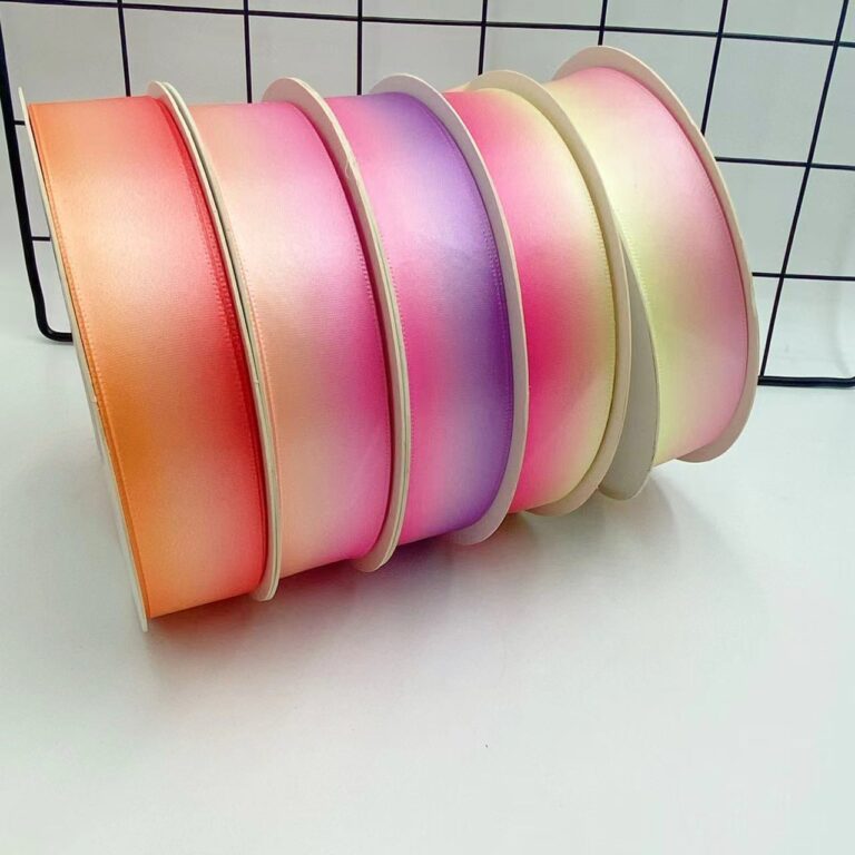 2.5cm two-tone gradient satin ribbon for DIY hair bows and gift wrapping