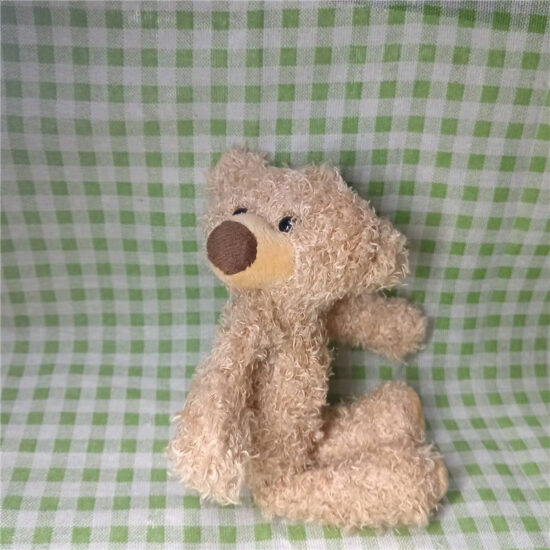 Curly plush 20cm teddy bear for DIY crafts, apparel decoration, and gift embellishment