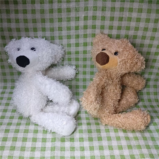 Curly plush 20cm teddy bear for DIY crafts, apparel decoration, and gift embellishment