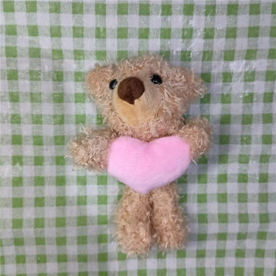 Curly plush 20cm teddy bear for DIY crafts, apparel decoration, and gift embellishment