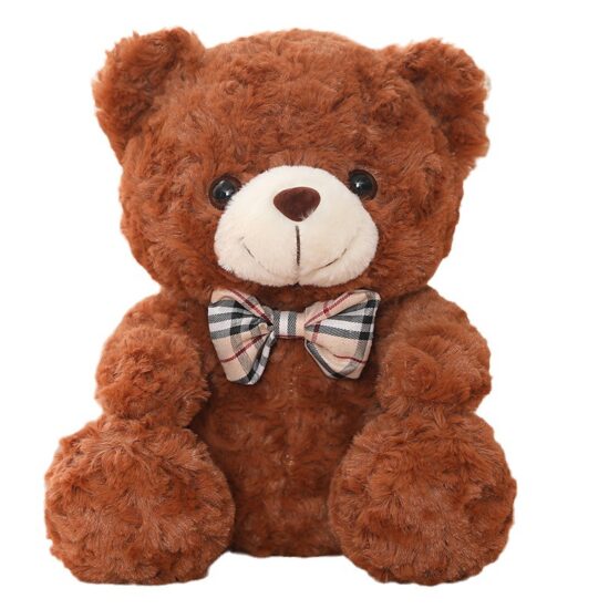 25cm Colorful Sitting Teddy Bear Plush with Bow Tie – Cute Stuffed Animal for Kids