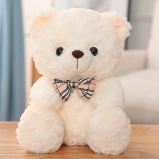 25cm Colorful Sitting Teddy Bear Plush with Bow Tie – Cute Stuffed Animal for Kids
