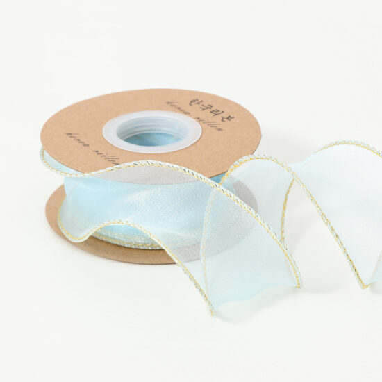 3.8-4cm gold-edged organza ribbon for wedding and gift wrapping