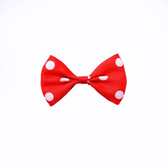 3.8x6cm Korean style grosgrain bow tie with white polka dots for kids hair accessory