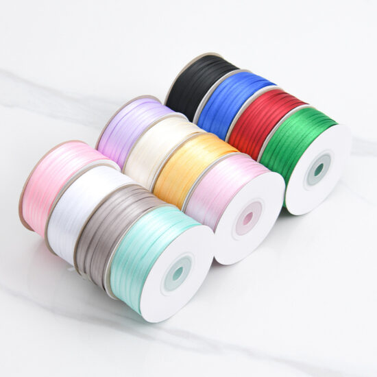 3mm polyester satin ribbon for gift wrapping, floral decoration, and DIY bows