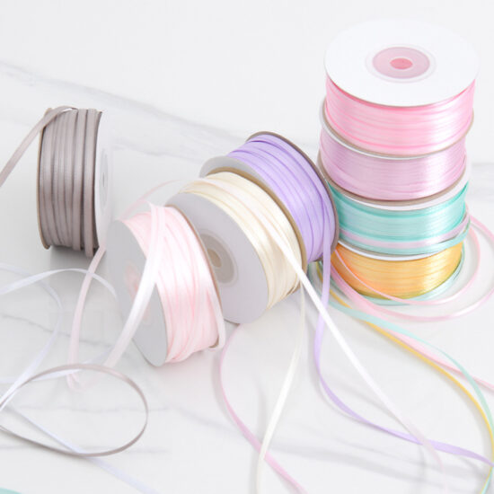 3mm polyester satin ribbon for gift wrapping, floral decoration, and DIY bows