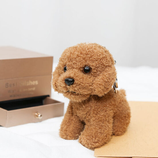 Mini Teddy Dog Plush Keychain – Soft Puppy Stuffed Toy for Bags and Gifts