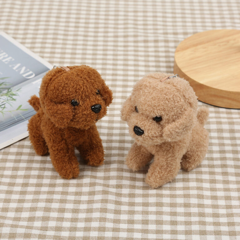 Mini Teddy Dog Plush Keychain – Soft Puppy Stuffed Toy for Bags and Gifts