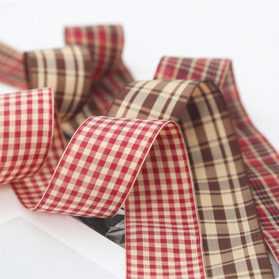 4cm British plaid grosgrain ribbon for gift wrapping and craft use