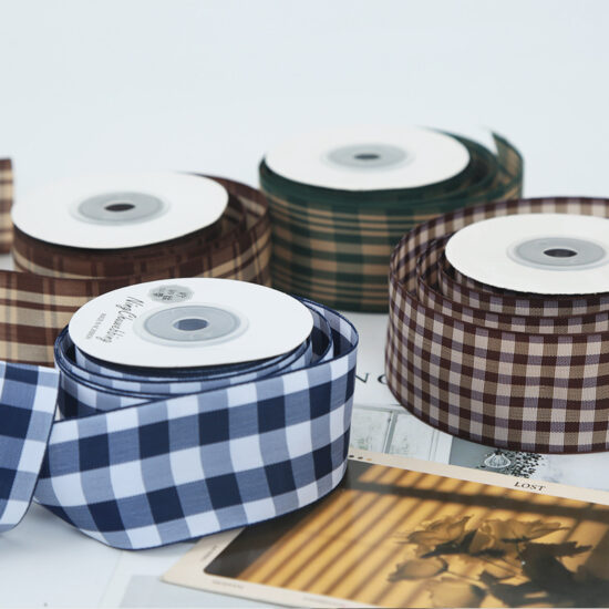 4cm British plaid grosgrain ribbon for gift wrapping and craft use