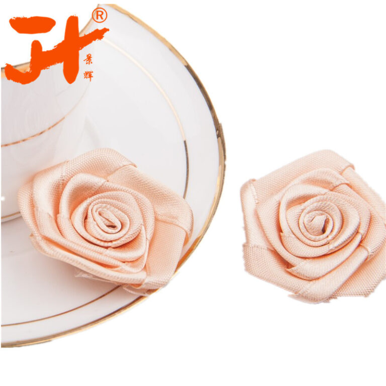 4cm handmade satin ribbon rose for DIY and garment decoration