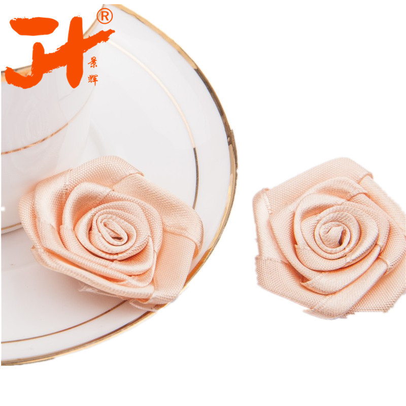 4cm handmade satin ribbon rose for DIY and garment decoration