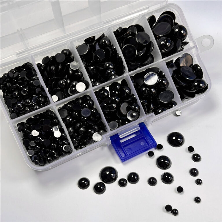4–12mm Black Flat-Back Plastic Eyes and Noses for DIY Teddy Bears and Doll Decorations