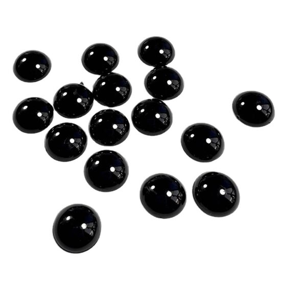 4–12mm Black Flat-Back Plastic Eyes and Noses for DIY Teddy Bears and Doll Decorations