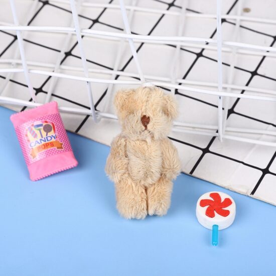 6cm Mini Plush Teddy Bear with Jointed Limbs – Colorful DIY Accessory for Crafts and Jewelry