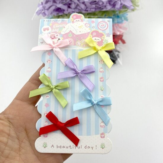 6mm satin ribbon bows for DIY packaging and cake decoration