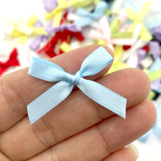 6mm satin ribbon bows for DIY packaging and cake decoration