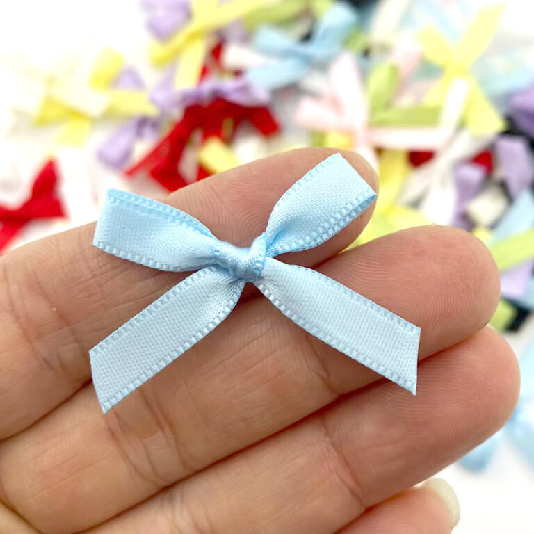 6mm satin ribbon bows for DIY packaging and cake decoration