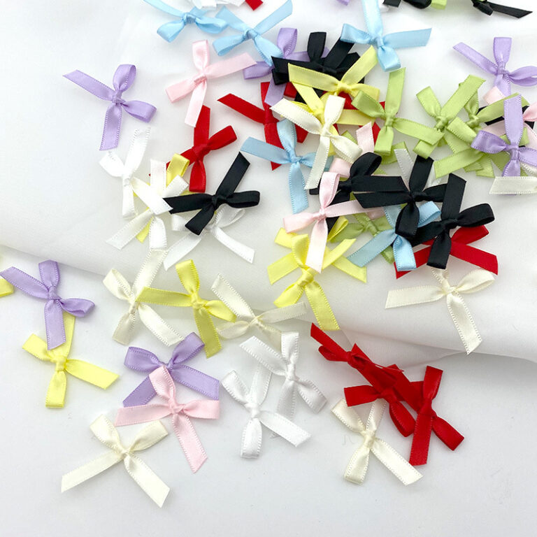 6mm satin ribbon bows for DIY packaging and cake decoration