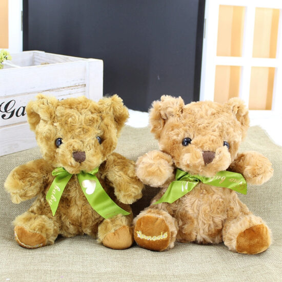 7-Inch Rose Plush Mini Teddy Bear – Soft Stuffed Toy for Gifting and Branding