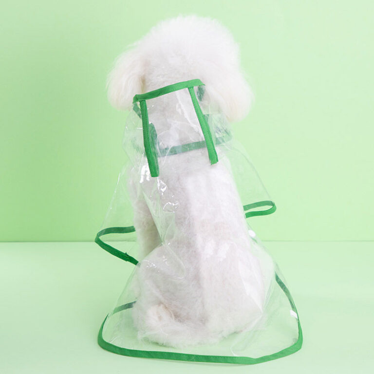 Transparent waterproof dog raincoat for small to large pets
