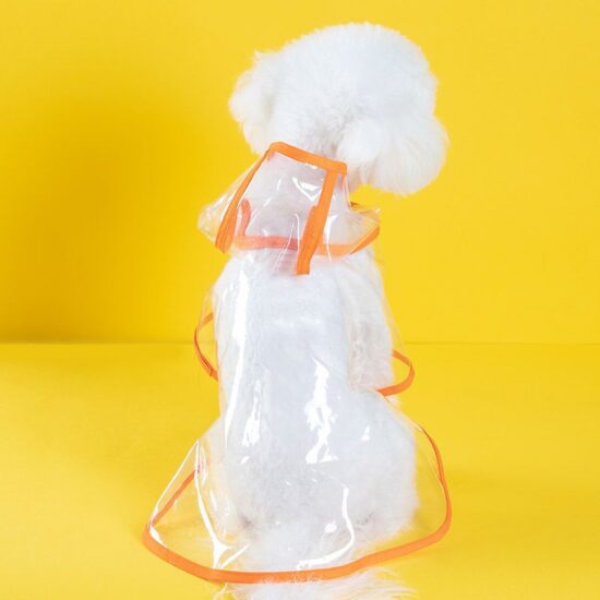 Transparent waterproof dog raincoat for small to large pets