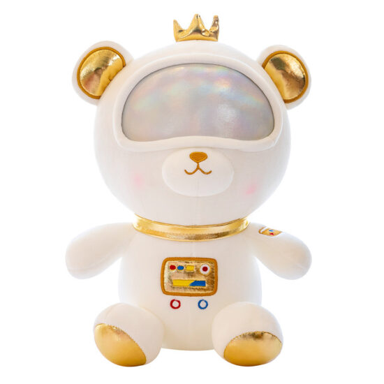 Astronaut Teddy Bear Plush Toy in Silver Space Suit – Cute Stuffed Animal Gift for Kids