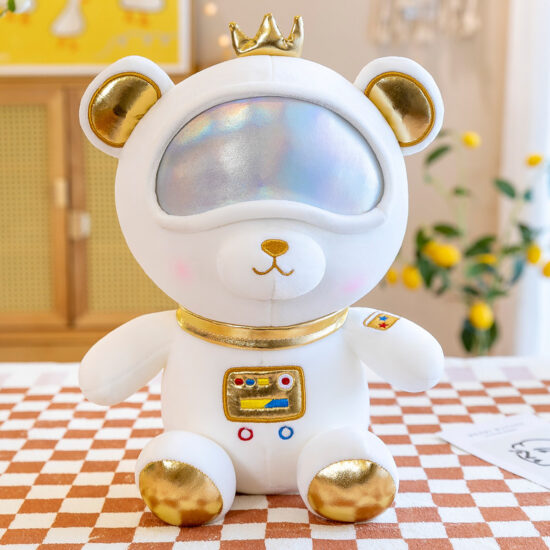 Astronaut Teddy Bear Plush Toy in Silver Space Suit – Cute Stuffed Animal Gift for Kids