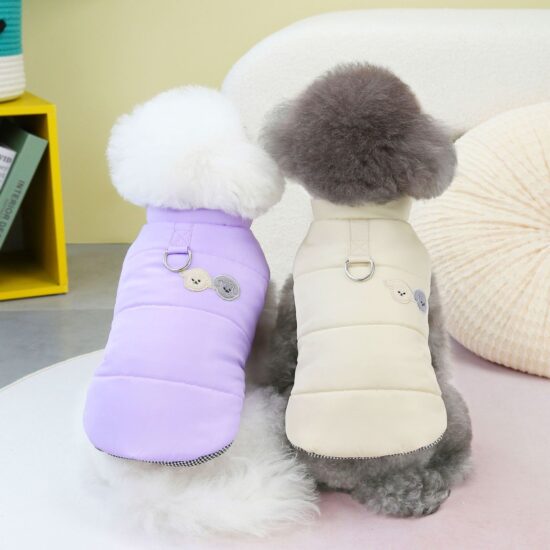 Warm cotton vest dog jacket for Teddy and small breeds