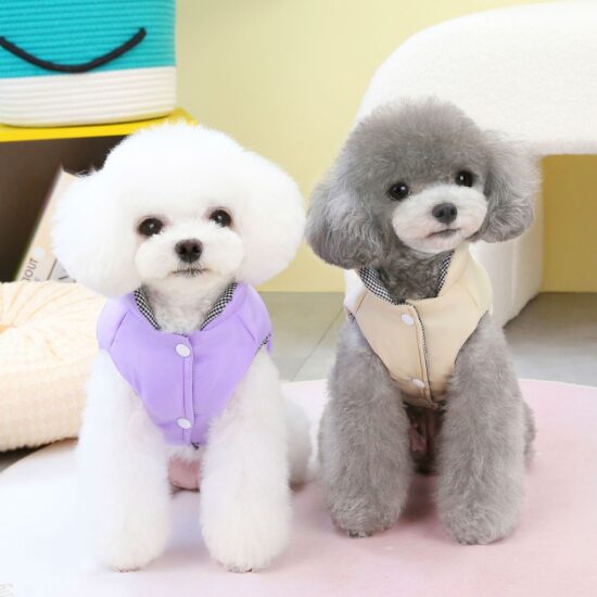 Warm cotton vest dog jacket for Teddy and small breeds