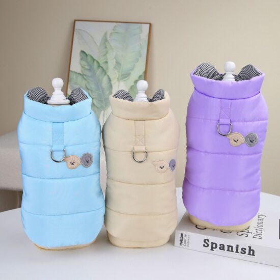 Warm cotton vest dog jacket for Teddy and small breeds