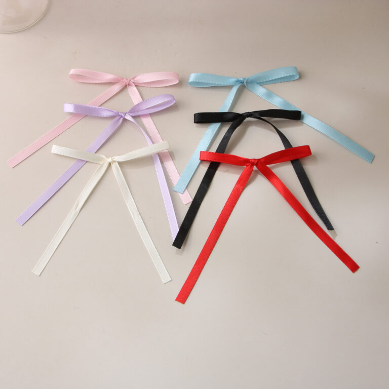Ballet style handmade ribbon bow for double ponytail hair clips and cake decoration