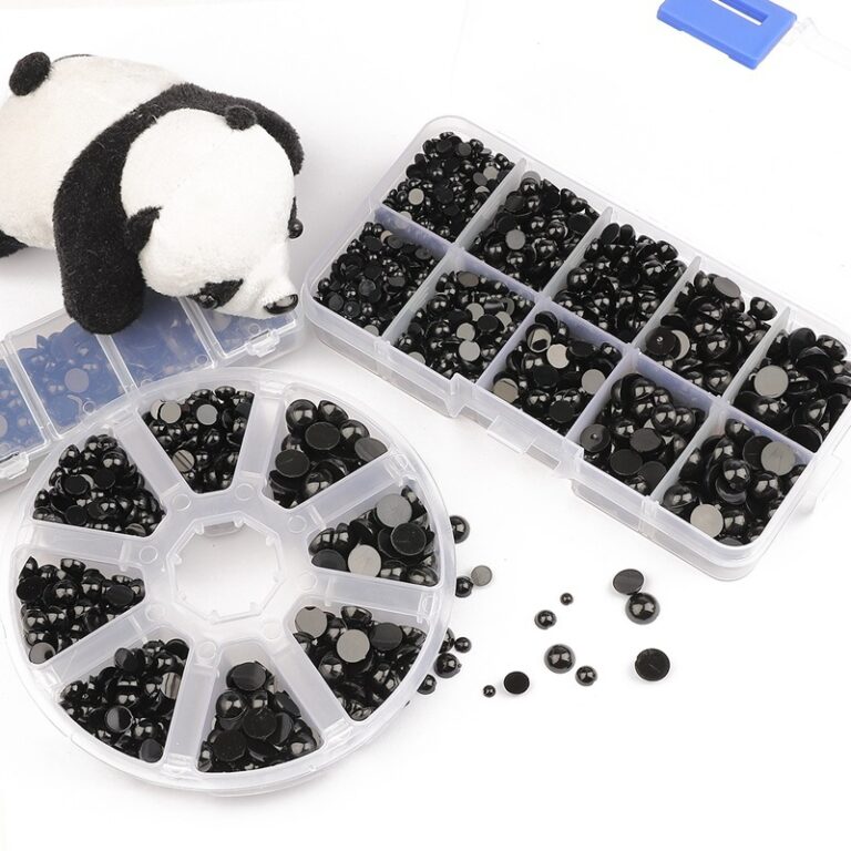Black Flat-Back Plastic Animal Eyes and Noses for Plush Dolls and Teddy Bears