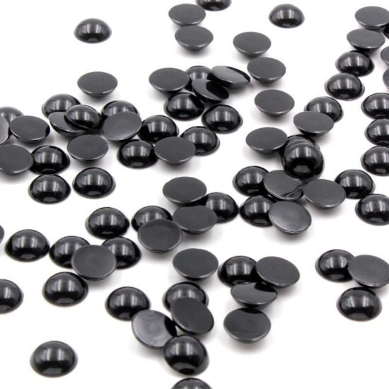 Black Flat-Back Plastic Animal Eyes and Noses for Plush Dolls and Teddy Bears