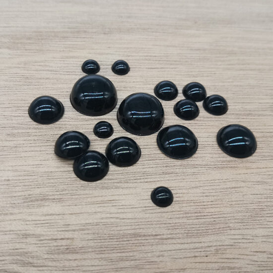 "Black Half-Round Flat Back Eyes for DIY Plush Toys, Dolls, and Teddy Bears"