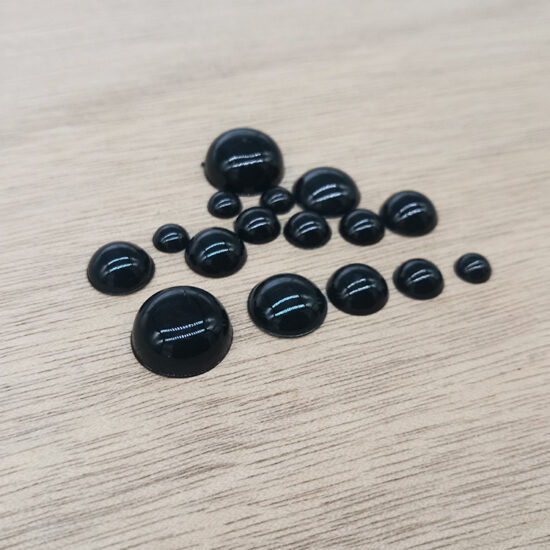 "Black Half-Round Flat Back Eyes for DIY Plush Toys, Dolls, and Teddy Bears"